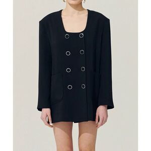 NWT Storets Re:born Sia Double Button Black Blazer Mini Dress Women’s S/M